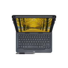 Logitech Universal Folio with integrated keyboard for 9-10 inch tablets QWERTZ Svizzere Bluetooth Nero