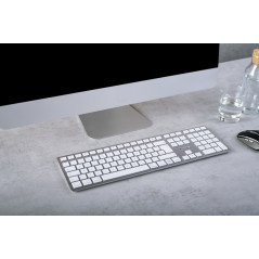 CHERRY KW 9100 SLIM FOR MAC tastiera Universale USB + Bluetooth QWERTZ Tedesco Argento