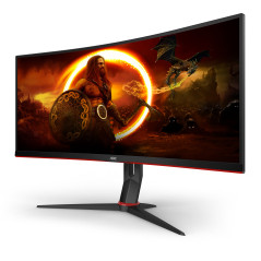 AOC G2 CU34G2X BK LED display 86,4 cm (34") 3440 x 1440 Pixel Quad HD Nero, Rosso