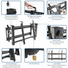 StarTech.com Supporto Antifurto da Parete per Schermi da 45" a 70" in Acciaio resistente