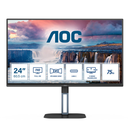 AOC V5 24V5CE/BK Monitor PC 60,5 cm (23.8") 1920 x 1080 Pixel Full HD LED Nero