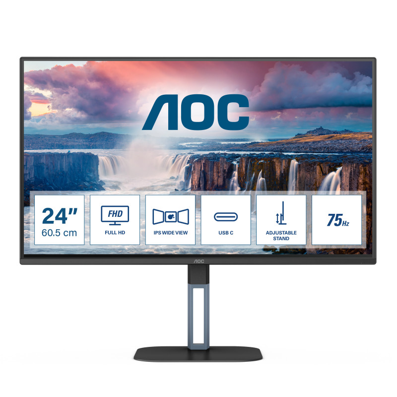 AOC V5 24V5C/BK Monitor PC 60,5 cm (23.8") 1920 x 1080 Pixel Full HD LED Nero