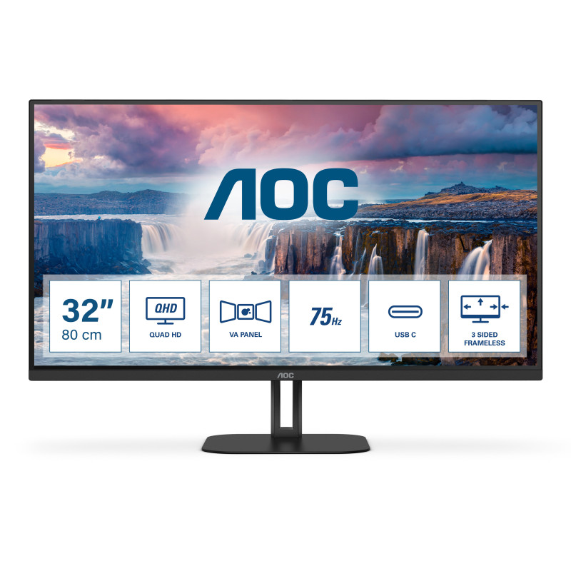 AOC V5 Q32V5CE/BK Monitor PC 80 cm (31.5") 2560 x 1440 Pixel Quad HD LED Nero