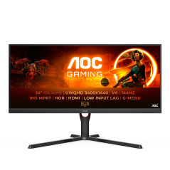 AOC G3 U34G3XM EU LED display 86,4 cm (34") 3440 x 1440 Pixel UltraWide Quad HD Nero, Rosso