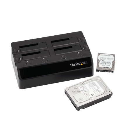 StarTech.com Base de Acoplamiento USB 3.0 con 4 Bahías SATA 6Gbps de 2.5 y 3.5 Pulgadas - Docking Station para HDD SSD