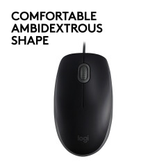 Logitech B110 Silent mouse Ufficio Ambidestro USB tipo A Ottico 1000 DPI