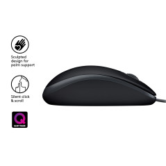 Logitech B110 Silent mouse Ufficio Ambidestro USB tipo A Ottico 1000 DPI