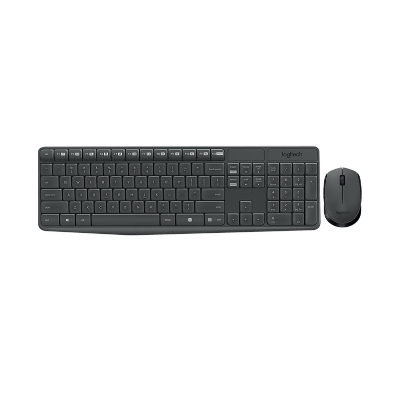 Logitech MK235 Wireless Keyboard and Mouse Combo tastiera Mouse incluso Universale RF Wireless Greco Grigio