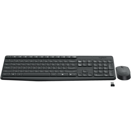 Logitech MK235 tastiera Mouse incluso Universale USB Russo Grigio