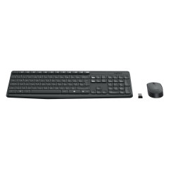 Logitech MK235 tastiera Mouse incluso Casa USB AZERTY Belga Grigio