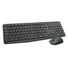 Logitech MK235 tastiera Mouse incluso Casa USB AZERTY Belga Grigio