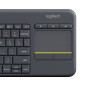 Logitech K400 Plus Tv tastiera Casa RF Wireless AZERTY Belga Nero