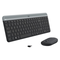 Logitech MK470 tastiera Mouse incluso Universale RF Wireless QWERTY US International Grafite