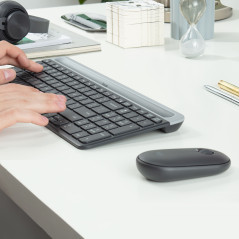 Logitech MK470 tastiera Mouse incluso Universale RF Wireless QWERTY US International Grafite