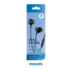 Philips TAUE101BK 00 cuffia e auricolare Cuffie Cablato In-ear Musica e Chiamate Nero