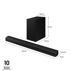 Samsung Soundbar HW-B650D ZF Serie B, 4 Speaker, Wireless Dolby 5.1ch, Audio a 3.1 Canali, Surround sound expansion,