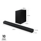 Samsung Soundbar HW-B650D/ZF Serie B, 4 Speaker, Wireless Dolby 5.1ch, Audio a 3.1 Canali, Surround sound expansion,