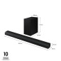 Samsung Soundbar HW-B750D/ZF Serie B, 6 Speaker, Wireless Dolby 5.1ch, Audio a 5.1 Canali, Surround sound expansion,