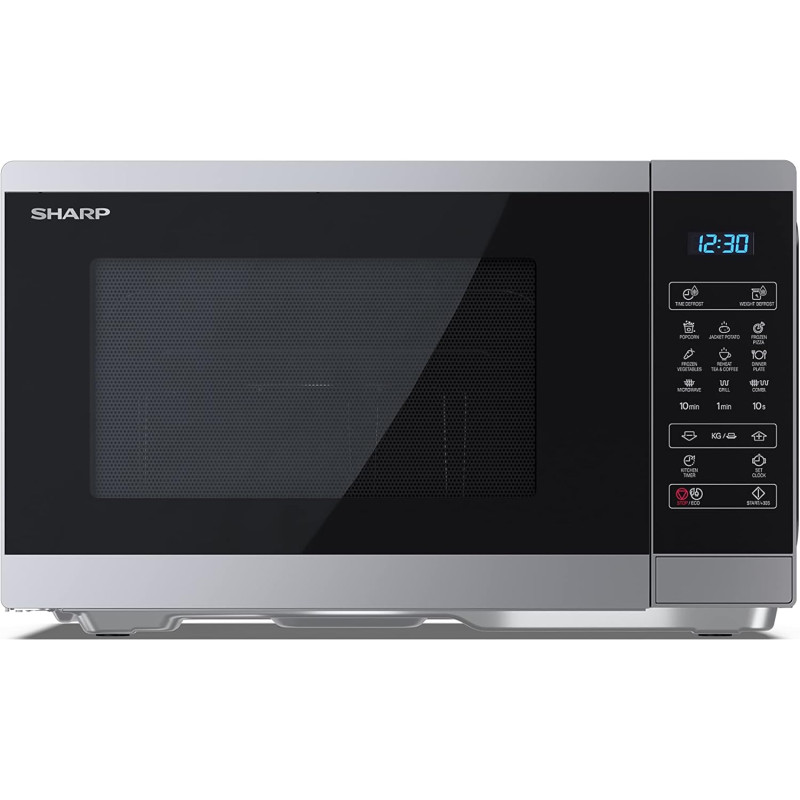 SHARP YC-MG252AE-S micro-onde Comptoir Micro-ondes grill 25 L 900 W Noir, Argent