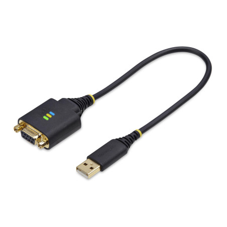 StarTech.com Cavo Adattatore USB a Seriale Null Modem da 30cm, Convertitore da USB-A a DB9 RS232 COM Retention con Dadi Viti