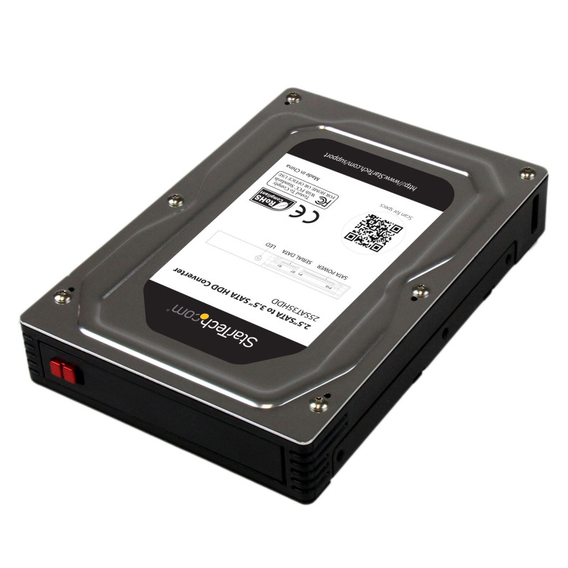 StarTech.com Box esterno adattatore per dischi rigidi SATA da 2,5" a 3,5" in alluminio con altezza massima SSD / HDD di 12,5 mm