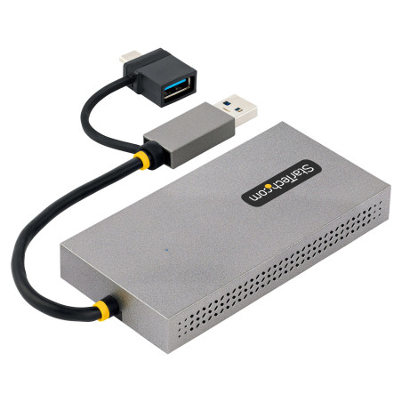 StarTech.com Adattatore USB 3.0 a HDMI, Scheda Video Esterna USB 3.0 a Doppio HDMI (1x 4K30Hz/1x 1080p), Cavo da 11cm integrato