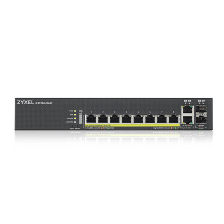 Zyxel GS2220-10HP-EU0101F switch di rete Gestito L2 Gigabit Ethernet (10/100/1000) Supporto Power over Ethernet (PoE) Nero