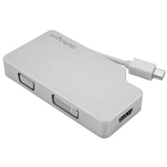 StarTech.com Adattatore Audio Video da Viaggio 3 in 1 - Mini DisplayPort a VGA, DVI o HDMI - in Alluminio - 4K