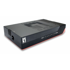 LevelOne GSW-0807 switch di rete Non gestito Gigabit Ethernet (10 100 1000) Nero, Rosso