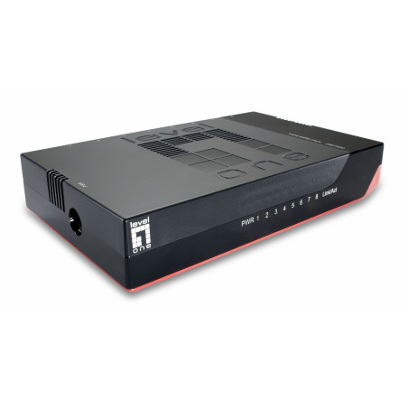 LevelOne GSW-0807 switch di rete Non gestito Gigabit Ethernet (10/100/1000) Nero, Rosso