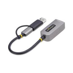 StarTech.com Adattatore Ethernet USB C, Convertitore di Rete NIC NBASE-T 2.5 1GbE da USB Type-C 3.0 a RJ45 con Adattatore USB-A