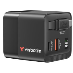 Verbatim GaN Charger 65W Universale Nero AC Ricarica rapida Interno