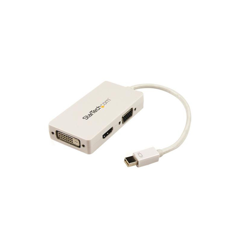 StarTech.com Adattatore Mini DisplayPort a HDMI, DVI & VGA - Convertitore mDP per macbook 3 in 1 - bianco