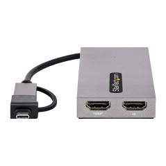 StarTech.com Adattatore USB 3.0 a HDMI, Scheda Video Esterna USB 3.0 a Doppio HDMI (1x 4K30Hz 1x 1080p), Cavo da 11cm integrato