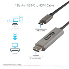 StarTech.com Cavo adattatore USB C HDMI da 4m 4K 60Hz con HDR10 - Adattatore type C HDMI 4K Ultra HD - HDMI 2.0b - Video