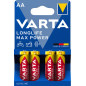 Varta Longlife Max Power, Batteria Alcalina, AA, Mignon, LR6, 1.5V, Blister da 4, Made in Germany