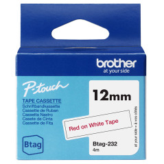 Brother BTAG-232 nastro per etichettatrice Rosso su bianco