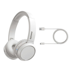 Philips 4000 series TAH4205WT/00 cuffia e auricolare Wireless A Padiglione Musica e Chiamate USB tipo-C Bluetooth Bianco