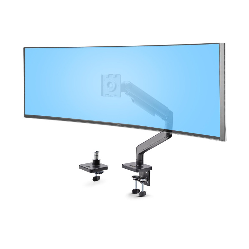 StarTech.com Supporto per Monitor Curvo Ultrawide fino a 49” 32:9 Braccio a Molla da Scrivania con Morsetto a C/Passante per