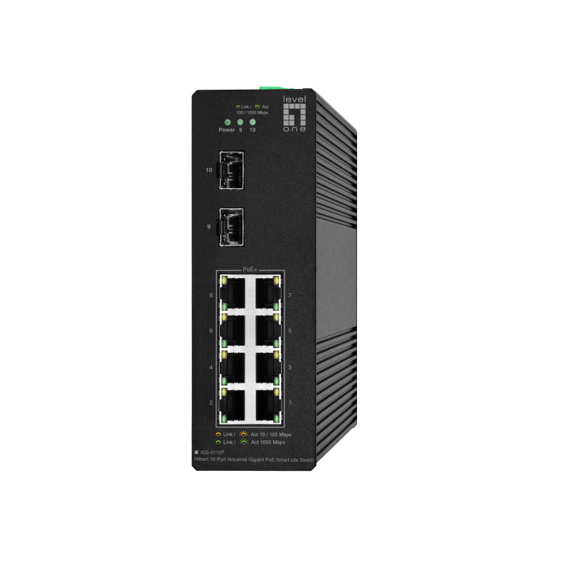 LevelOne IGS-2110P switch di rete Gestito L2 Gigabit Ethernet (10/100/1000) Supporto Power over Ethernet (PoE) Nero