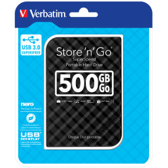 Verbatim Disco rigido portatile Store 'n' Go USB 3.0 da 500 GB Nero