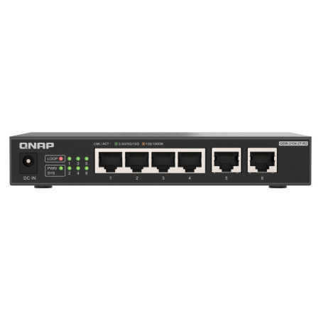 QNAP QSW-2104-2T-R2 switch di rete Non gestito 10G Ethernet (100 1000 10000) Desktop Nero