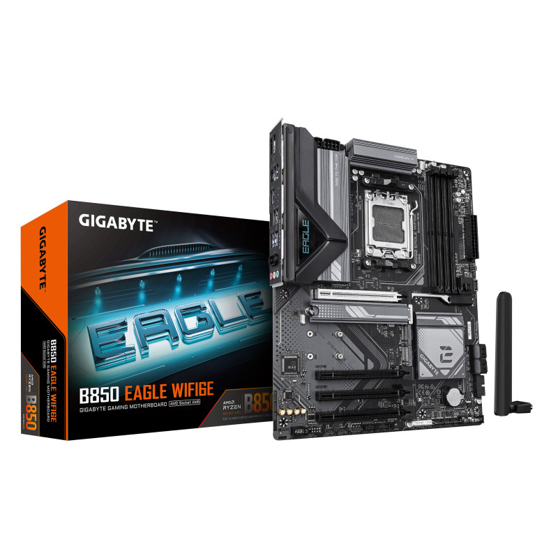 GIGABYTE B850 EAGLE WIFI6E Scheda Madre - CPU AMD Ryzen Serie 9000, VRM digitale 8+2+2 fasi, fino a 8200MHz DDR5 (OC), 1xPCIe