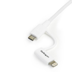 StarTech.com Cavo di ricarica 2 in 1 da 1 m - Da USB a Lightning o Micro-USB per iPhone   iPad   iPod   Android - Certificato