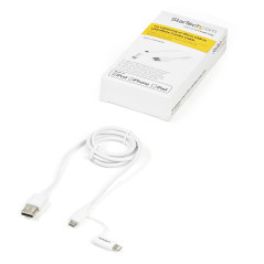 StarTech.com Cavo di ricarica 2 in 1 da 1 m - Da USB a Lightning o Micro-USB per iPhone   iPad   iPod   Android - Certificato