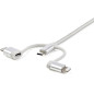 StarTech.com Cavo di ricarica multiplo USB da 1m - Adattatore da USB a Micro-USB o USB-C o Lightning per iPhone / iPad / iPod /