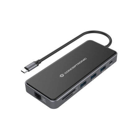 Conceptronic DONN15G replicatore di porte e docking station per laptop Cablato USB 3.2 Gen 1 (3.1 Gen 1) Type-C Grigio