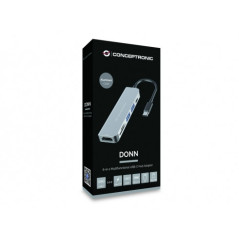 Conceptronic DONN02G replicatore di porte e docking station per laptop USB 3.2 Gen 1 (3.1 Gen 1) Type-C Alluminio