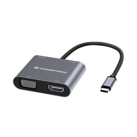 Conceptronic DONN16G Cablato USB 3.2 Gen 1 (3.1 Gen 1) Type-C Grigio