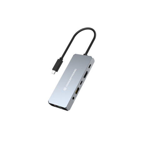 Conceptronic DONN22G replicatore di porte e docking station per laptop Cablato USB 3.2 Gen 2 (3.1 Gen 2) Type-C Grigio